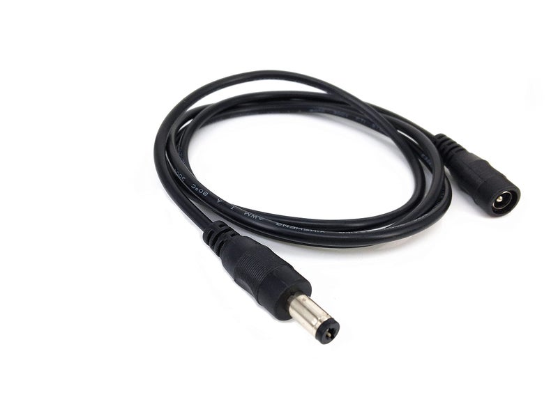 HUALAND 2PCS 3.28ft Black 5.5mm x 2.1mm DC Plug Extension Cable for Power Adapter 12v dc Extension 5.5mm x 2.1mm Extension 22AWG - Image 2